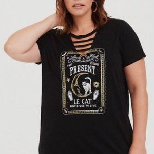 Torrid Le Cat Black Ladder Tee